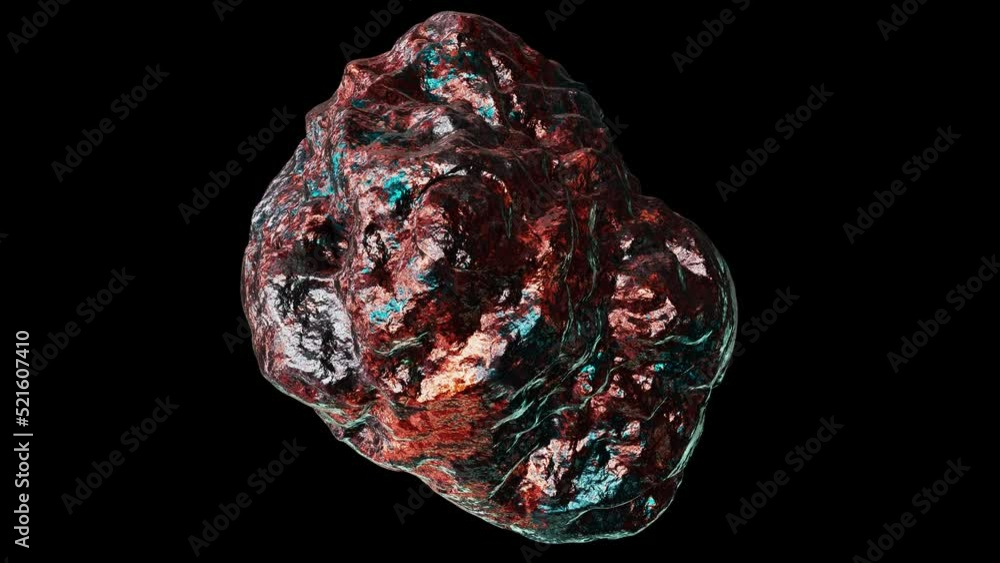 Aufkleber realistic looping 3d animation of the copper ore nugget demonstration rendered in uhd with alpha mat