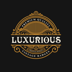 Vintage luxury ornament logo