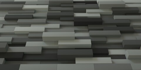 Three-dimensional texture, background of volumetric multi-level bricks.