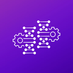 gene editing icon with dna, vector