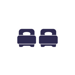 twin beds icon, two single beds