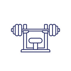 Barbell on the stand line icon