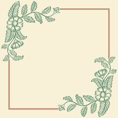 Floral frame hand drawing illustration