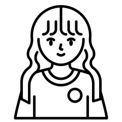 girl line icon