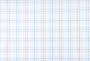 Blank Graph paper sheet background. Grid paper texture with blue straight lines