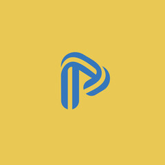 Vector letter P logotype. Striped application icon design template. Universal flat vector logo design.