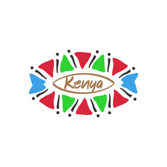 Playful Kenya Logo Tourism design vector illustration. Creative Kenya logo icon vector design template for travel, event and tourism isolated on white background.