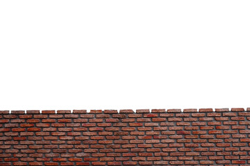 Red brick bricks. white background blur or blurry