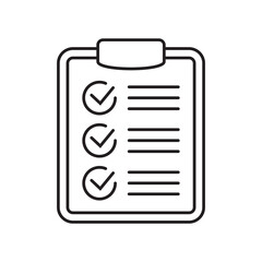 Clipboard line icon. Checklist sign symbol for web site and app design.