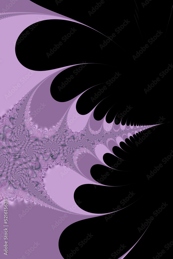 Aufkleber complex design 3d fractal structure in black on a grey background