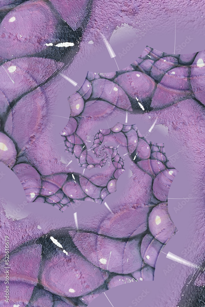 Aufkleber complex design 3d fractal structure in black on a grey background