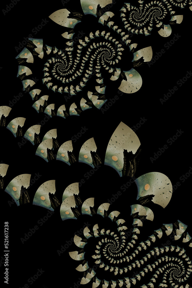 Aufkleber complex design 3d fractal structure on a black background