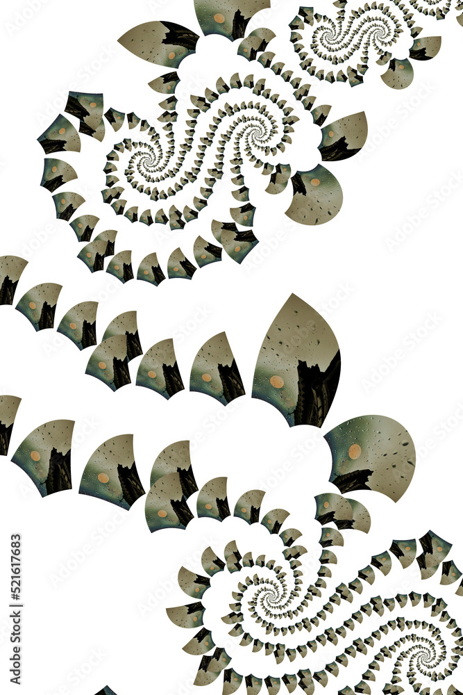 Poster complex design 3d fractal structure on a white background