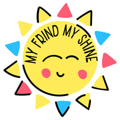 Download cute flat sticker icon of sunshine 
