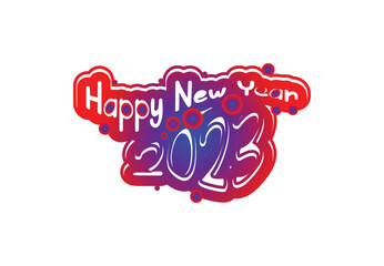 Happy new year logo, banner and t shirt design template