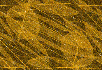 Fond membrures de feuilles dorées 