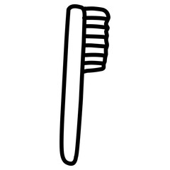 Wooden comb icon, inscription. Hand-drawn doodles illustration.
Line art