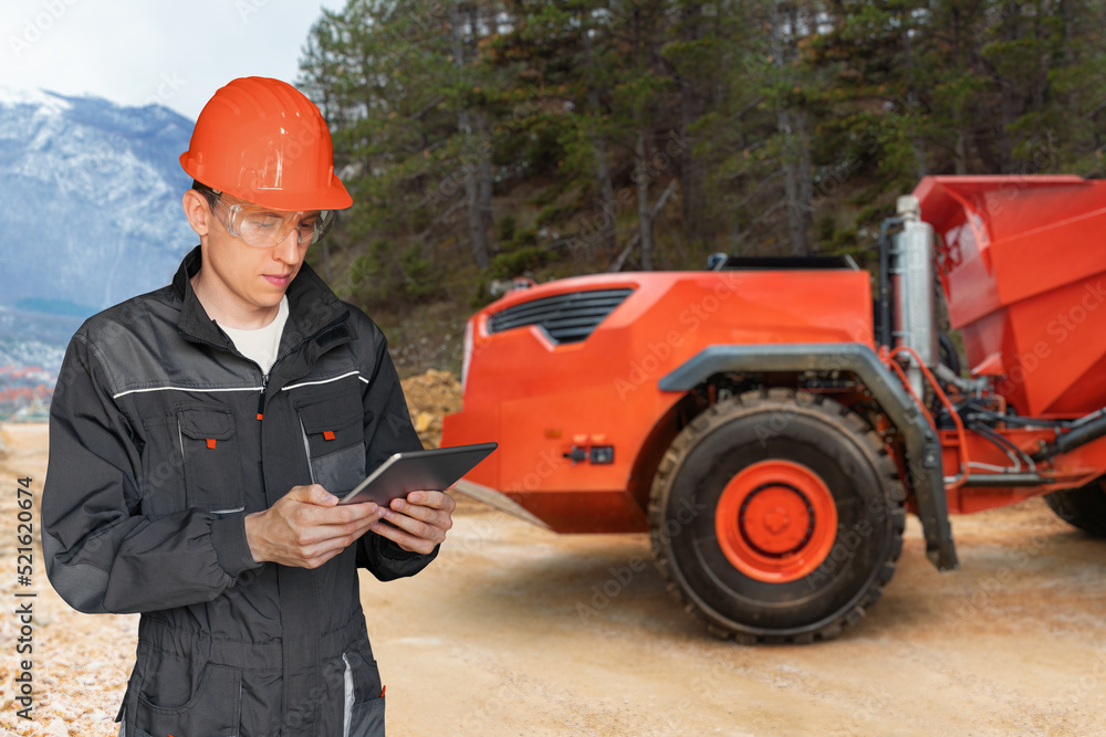 Poster Engineer programs autonomous mining truck using digital tablet	