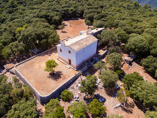 ermita de Maristel·la , santuario dedicado a la Virgen del Carmen, fundado en 1890,  bosque de Son...