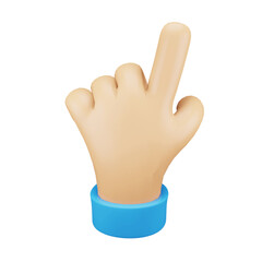 Obraz premium Pointing hand gesture emoji 3d rendering isometric icon.