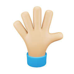 Obraz premium Five fingers hand gesture emoji 3d rendering isometric icon.