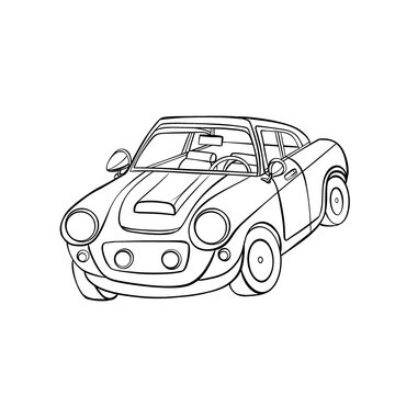 illustration car. Minimalist illustration of a car. Linear car image for logo, poster, postcard, invitation.