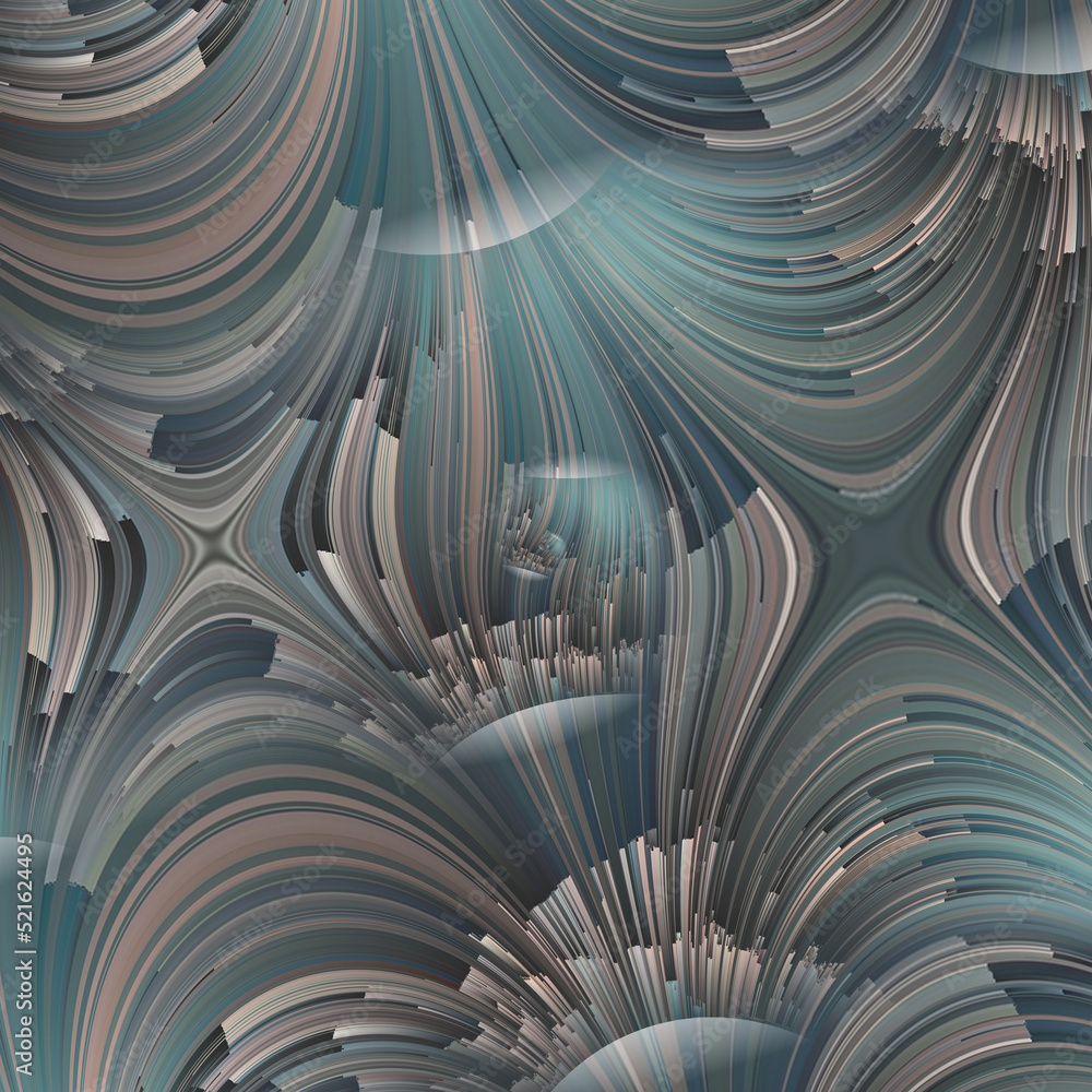 Poster beyond traditional julia formulated fractal pattern and design as creative connections in shades of 