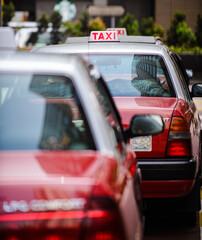 Taxi in Traffic, hong kong