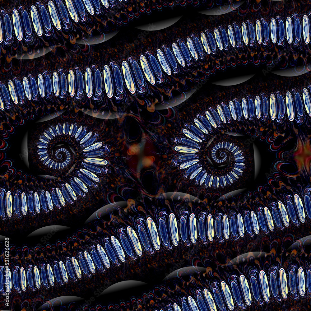 Aufkleber complex spiral design 3d fractal structure in black on a grey background
