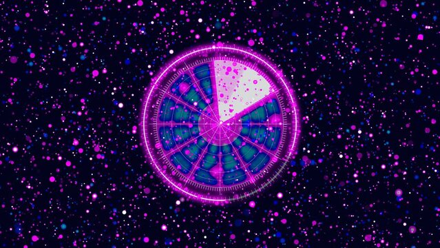 water drops on the background with circular star radar 4k animation video.