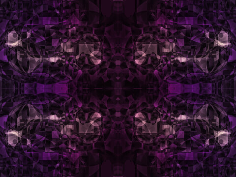 amazing mirror symmetrical pattern in shades of pink and purple with a kaleidoscopic effect