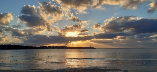 sunset over the lake