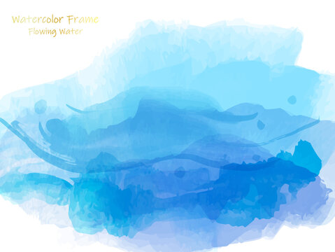 水のイメージの水彩の青いアブストラクト背景