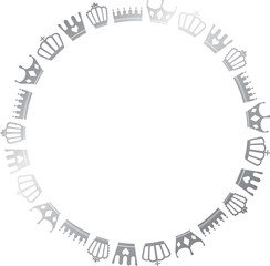 王冠の円形フレーム　シルバー