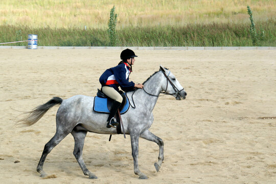 Teenage girl show jumping, Johannesburg, Gauteng, South Africa