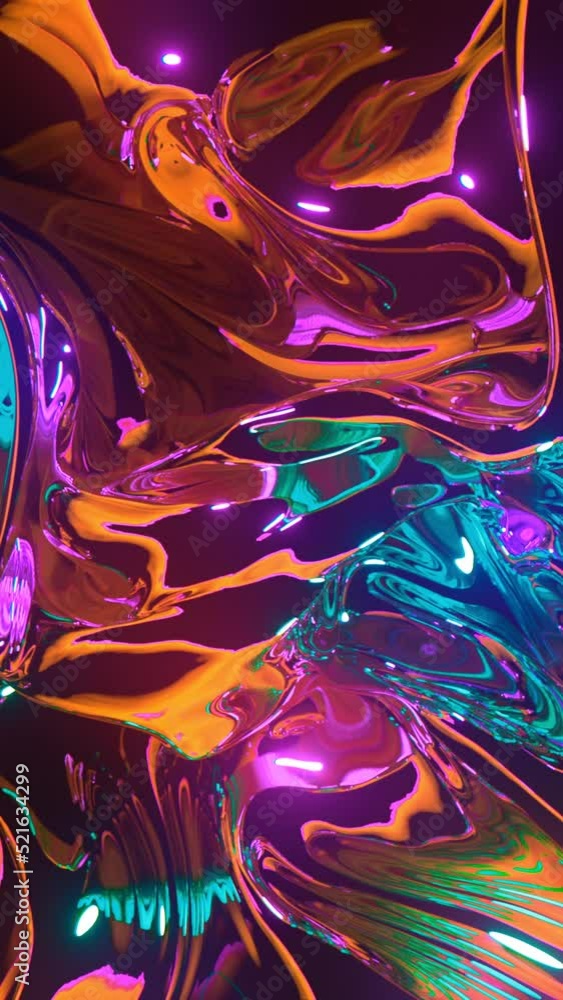 Poster futuristic abstract animation colorful waves is flowing through speed on the digital background.