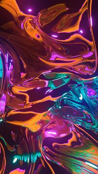 Futuristic abstract animation colorful waves is flowing through speed on the digital background.