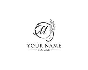 Beautiful letter M logo design, logo M vector, handwritten logo of signature, wedding, fashion shop, cosmetics shop, beauty shop, boutique, floral creative logo design.