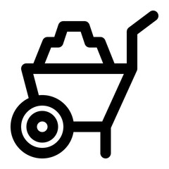 wheelbarrow line icon