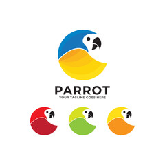 Color Parrot Logo Template Modern Vector.