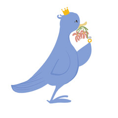 bird with a wedding ring