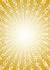 青海波グラデーション集中線の背景素材 縦置き 金色系