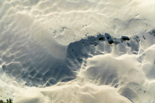 Aerial view of Sand dunes at Mullet Lake Nature Reserve, Bandy Creek, Western Australia, Australia.