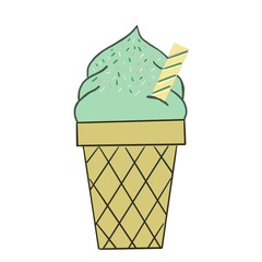 Mint ice cream cone 