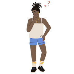 Woman with thoughtful expression. Doubtful, uncertain. Thinking woman.