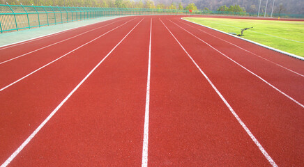 Running track with start numbers