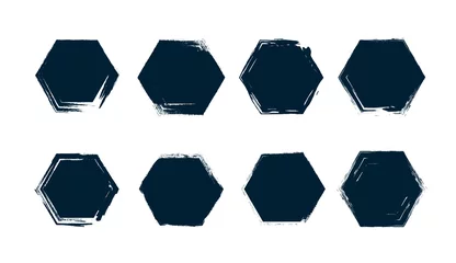 Fotobehang hexagon set abstract grunge flat vector © MyneartStd