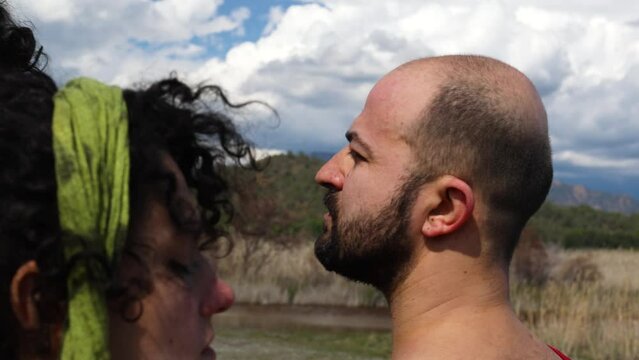 contact improvisation. a group of dancers improvise.