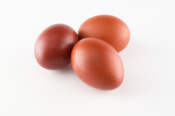 red colored chicken eggs