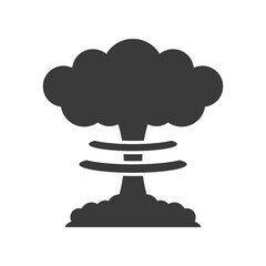 Nuclear bang glyph icon isolated on a white background.Vector illustration.